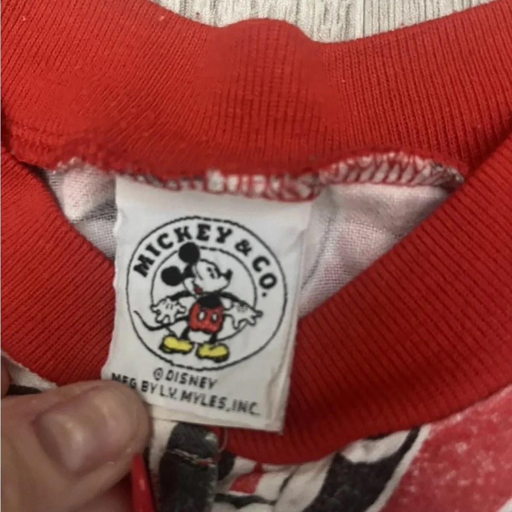 🐭 RARE vintage Mickey Mouse 80’s  Flannel 2 Piece Unisex Adult Disney Pa… - Picture 4 of 7